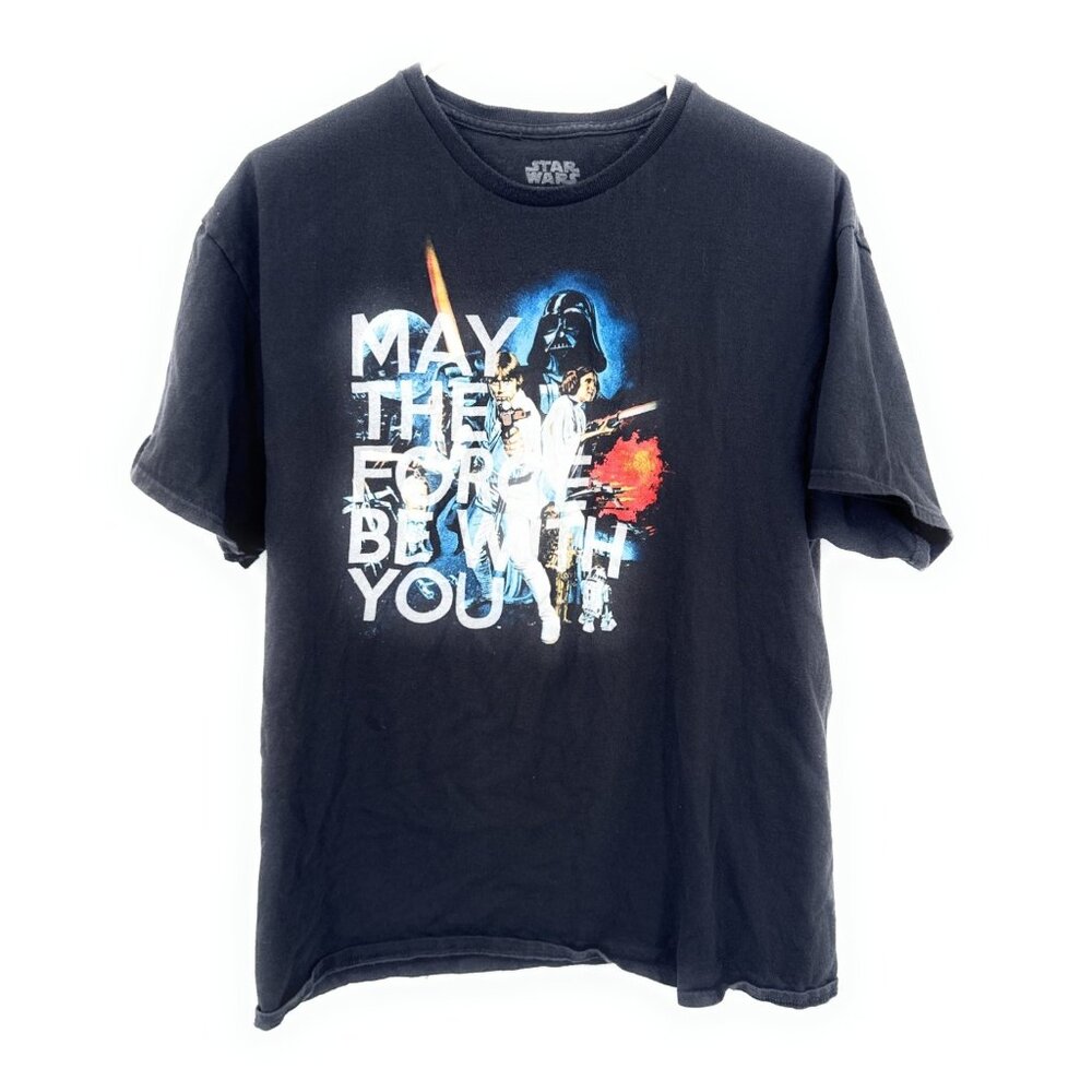 Fifth Sun Star Wars Sz XL‎ May the Force Be With You Luke Leia Han Vader Tee
